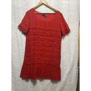 Love Moschino Red Ruffle Mini Dress Size 12 Party Minimalist Short Sleeve